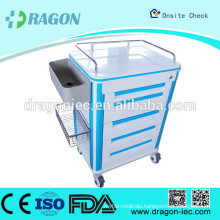 DRAGON DW-CT219 ABS BODY ,metal ball-bearing rail clinical trolley